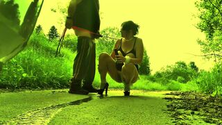 When the stupid slut collects her rewards at the end of the day