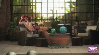 A Super Good Looking Brunette Sitting by the Pool and Getting Her Cunt Penetrated