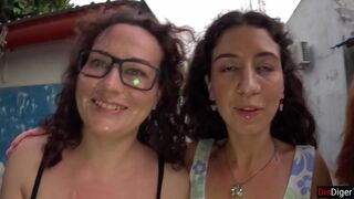 Group sex - 3 girls and 1 lucky guy, fucked in turns and cum on face - Cumwalk