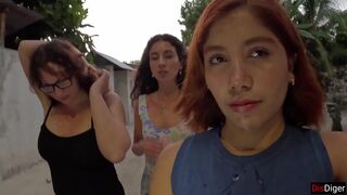 Group sex - 3 girls and 1 lucky guy, fucked in turns and cum on face - Cumwalk