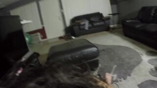 mature latina shows off her amazing big Double D boobs and gives blowjob