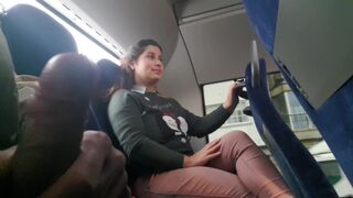 Voyeur seduces Milf to Suck&Jerk his Dick in Bus