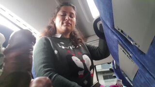 Voyeur seduces Milf to Suck&Jerk his Dick in Bus