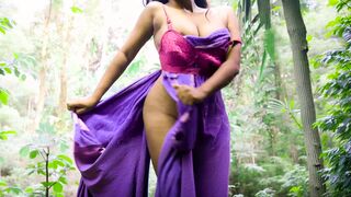 A Big Booty Stepmom bathes naked outside while cheating with their Secretaries on strangers