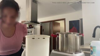 delicious maid MILF with huge saggy tits lets her boss play with her nibs