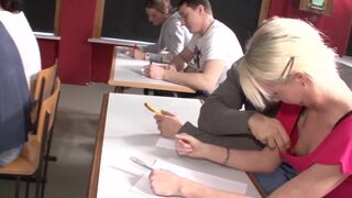 Horny teacher gives him a private tutoring lesson in biology and shows him how the sexual organ works!