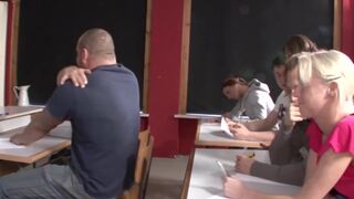 Horny teacher gives him a private tutoring lesson in biology and shows him how the sexual organ works!