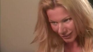 Gorgeous babes with great tits have wild lesbian sex in their house