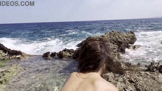 Naked Monika Fox Walking Along Reef Beach Found A Big Octopus Dildo And Fucked Her Holes (Free)