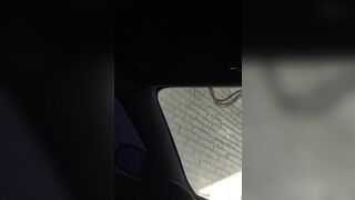 Clit Rubbing Orgasm in the car wash