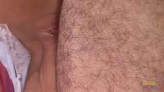 Stacey Saran gets fucked by a thief after sucking his dick