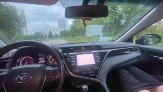 Neighbor with Big Tits Sucks My Cock in the Car