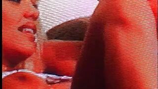 Blonde beauty makes love to a long hard cock with her wet mouth