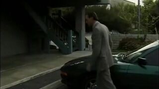 Big dick between the lips of perfect MILF perky brunette with great breasts