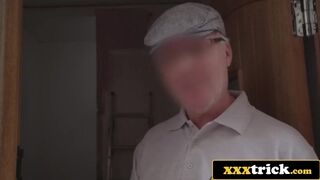 Old British Geezer Fucks Two Beauties at a UK House Party