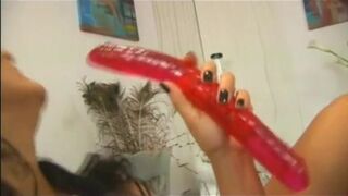 Mature Dutch girl begs her inexperienceder girlfriend to drill with dildo her both holes