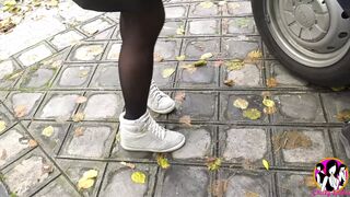 Stunning big tits milf assfucked in the car