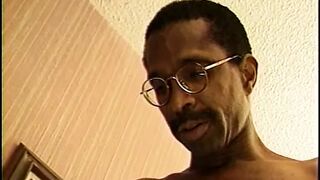 Mature blonde gives black man a blowjob, then fucks