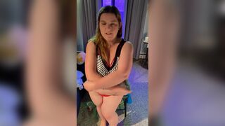 WeVibe Edging Orgasms with Minidress Striptease - BBW 38G Torpedo Tits and G-string - Plus Size Modeling Fetish