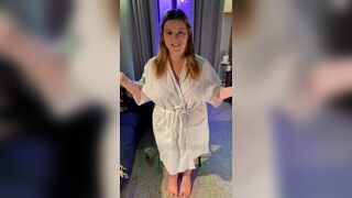 WeVibe Edging Orgasms with Minidress Striptease - BBW 38G Torpedo Tits and G-string - Plus Size Modeling Fetish