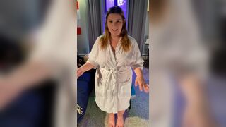 WeVibe Edging Orgasms with Minidress Striptease - BBW 38G Torpedo Tits and G-string - Plus Size Modeling Fetish