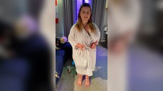 WeVibe Edging Orgasms with Minidress Striptease - BBW 38G Torpedo Tits and G-string - Plus Size Modeling Fetish