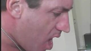 Randy busty blond whore getting anally fucked on the purple couch - 4 image