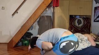 Stealthy step son preying on his mothers feet