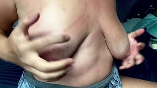 Walking in the CITY PARK, I pulled out my BOOBS. My NIPPLES swelled up & I wanted to masturbate