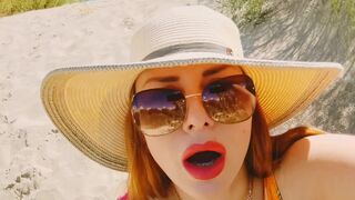 ON THE BEACH WITH HIS STEPMOTHER WHERE SHE MASTURBATES