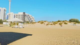 ON THE BEACH WITH HIS STEPMOTHER WHERE SHE MASTURBATES