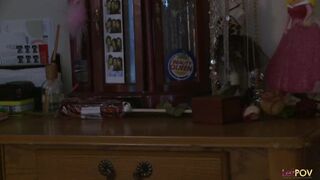 Pretty brunette chick gets her pussy eaten out by a friend