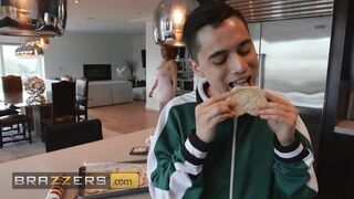 Lauren Phillips' Stepson Ruins Her Baking But Instead Of Teaching Him A Lesson She Lets Him Fuck Her Holes - Brazzers - 2 image