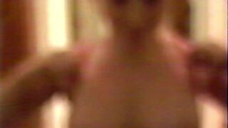 Brunette with huge natural tits gets her face covered in cum - 3 image