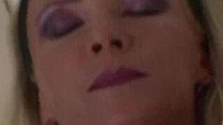 Blonde milf masturbates in the bedroom until her best friend