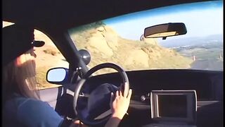 Stunning blonde police oficer with big melons convinced her partner to polish her butt - 1 image