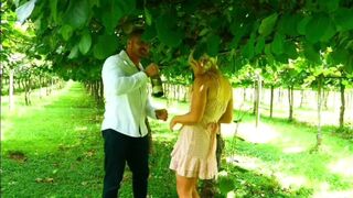 MILF GETS HER PUSSY FILLED IN A WINERY