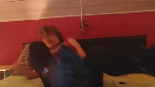 popping balloons with my ass and high heels