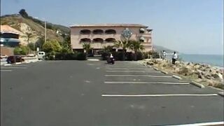 Guys stick his hard cocks in girls assholes and bang them hard on the bed