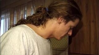 Gorgeous brunette gets pounded doggy style poolside