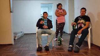 I go to my best friend's house to watch the game and I end up fucking his wife while he is with us