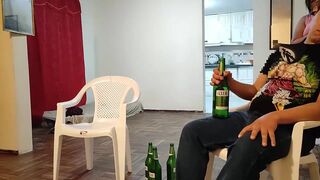 I go to my best friend's house to watch the game and I end up fucking his wife while he is with us