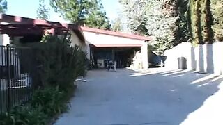 Black guy fucks vampish busty blonde MILF on her favourite sofa