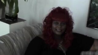 Cute ebony BBWs talk to the camera behind the scenes