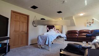 Pregnant hotwife Cucks her Husband by setting up a camera and seduces her massage therapist - 4 image
