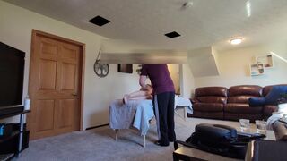 Pregnant hotwife Cucks her Husband by setting up a camera and seduces her massage therapist - 5 image
