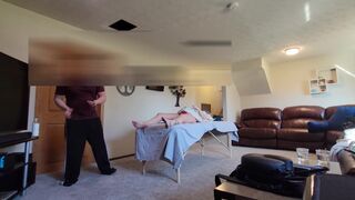 Pregnant hotwife Cucks her Husband by setting up a camera and seduces her massage therapist - 6 image