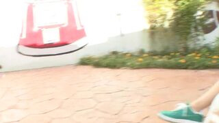 Busty blonde and freckled redhead beauties get their asses widened