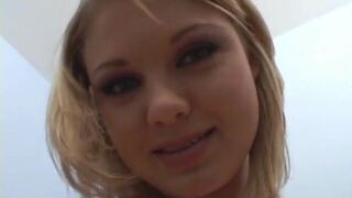 Blonde chick gets blowbang from The Big Four