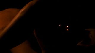 Hot sensual and erotic closeup of sex at night with amateur couple